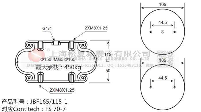 JBF165/115-1橡膠<a href='http://m.lovewangjing.cn/' target='_blank'><u>空氣彈簧</u></a>