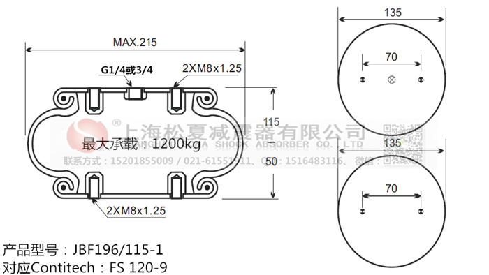 JBF196/115-1橡膠<a href='http://m.lovewangjing.cn/' target='_blank'><u>空氣彈簧</u></a>