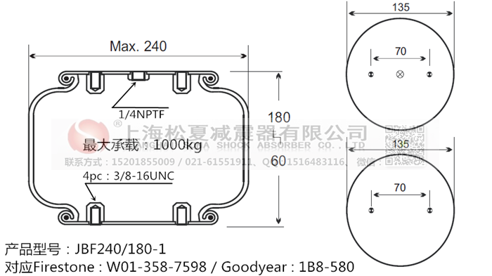 JBF240-180-1橡膠<a href='http://m.lovewangjing.cn/' target='_blank'><u>空氣彈簧</u></a>