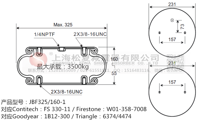 JBF325/160-1橡膠<a href='http://m.lovewangjing.cn/' target='_blank'><u>空氣彈簧</u></a>