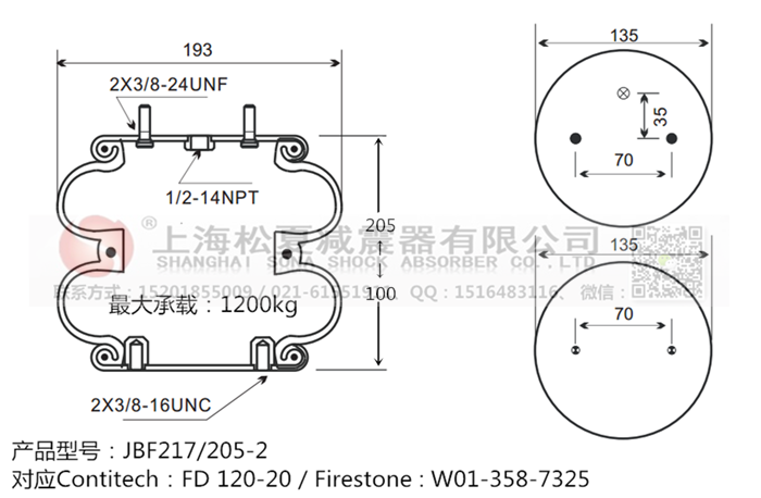 JBF217/205-2橡膠<a href='http://m.lovewangjing.cn/' target='_blank'><u>空氣彈簧</u></a>