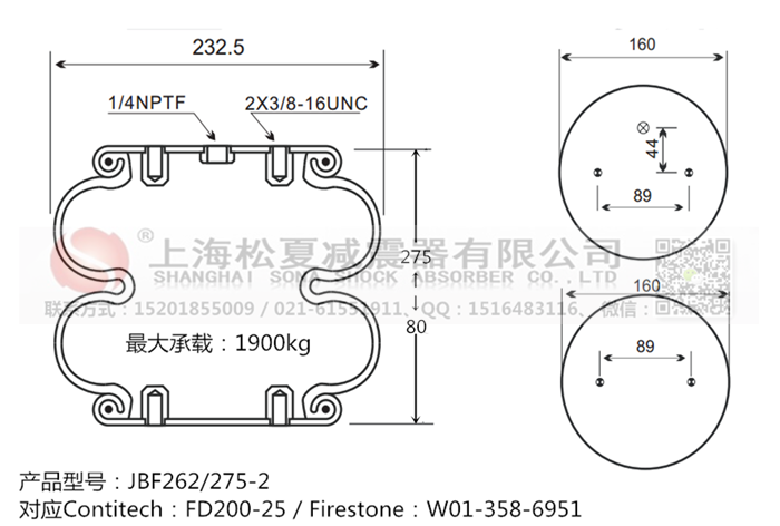 JBF262/275-2橡膠<a href='http://m.lovewangjing.cn/' target='_blank'><u>空氣彈簧</u></a>