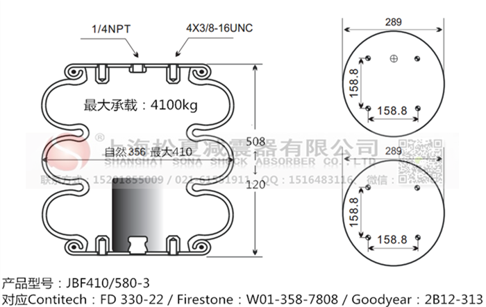 JBF410/580-3橡膠<a href='http://m.lovewangjing.cn/' target='_blank'><u>空氣彈簧</u></a>